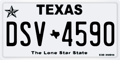 TX license plate DSV4590