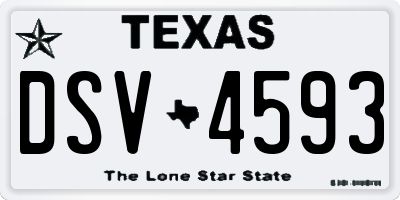 TX license plate DSV4593