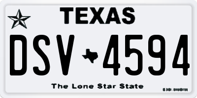TX license plate DSV4594