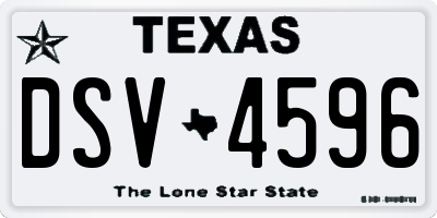 TX license plate DSV4596