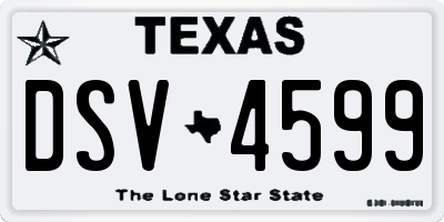 TX license plate DSV4599
