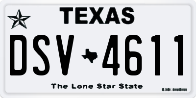 TX license plate DSV4611