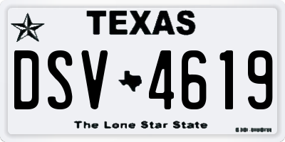TX license plate DSV4619