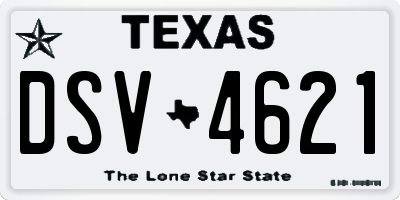 TX license plate DSV4621