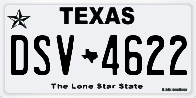 TX license plate DSV4622