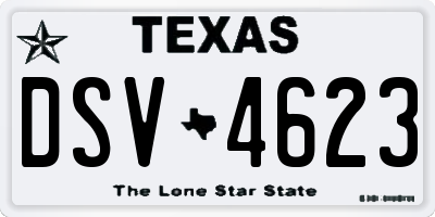 TX license plate DSV4623