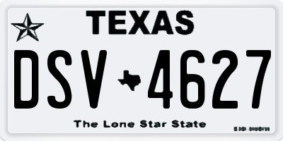 TX license plate DSV4627