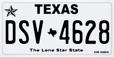 TX license plate DSV4628