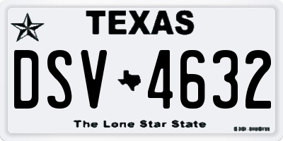 TX license plate DSV4632