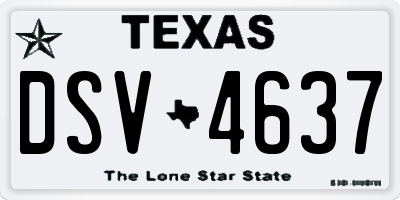 TX license plate DSV4637