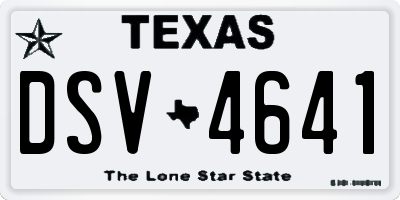 TX license plate DSV4641