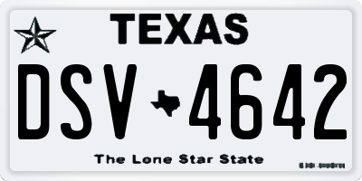 TX license plate DSV4642
