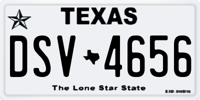 TX license plate DSV4656