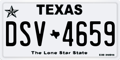TX license plate DSV4659