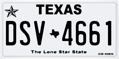 TX license plate DSV4661