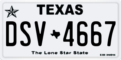 TX license plate DSV4667