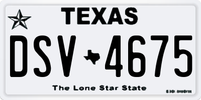 TX license plate DSV4675