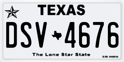 TX license plate DSV4676