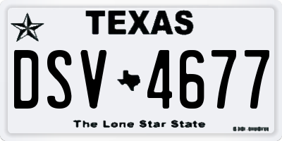TX license plate DSV4677
