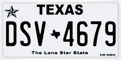 TX license plate DSV4679