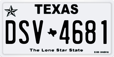 TX license plate DSV4681