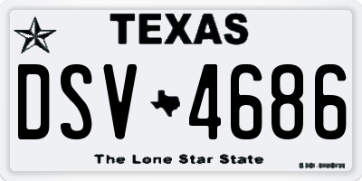 TX license plate DSV4686