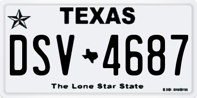 TX license plate DSV4687