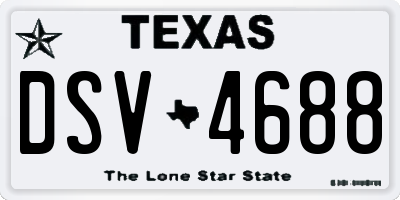 TX license plate DSV4688