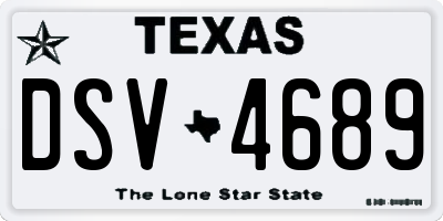 TX license plate DSV4689