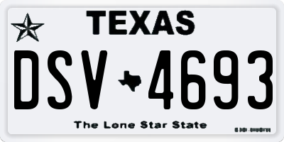 TX license plate DSV4693