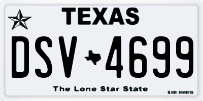 TX license plate DSV4699