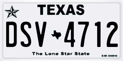 TX license plate DSV4712