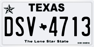 TX license plate DSV4713
