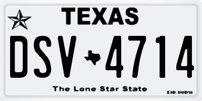 TX license plate DSV4714