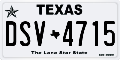 TX license plate DSV4715