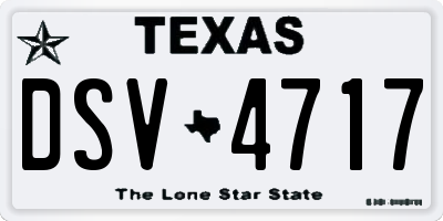 TX license plate DSV4717