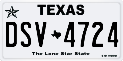 TX license plate DSV4724