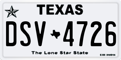 TX license plate DSV4726