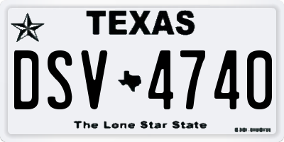 TX license plate DSV4740