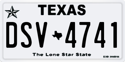 TX license plate DSV4741