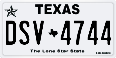 TX license plate DSV4744