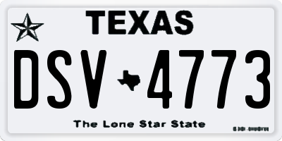 TX license plate DSV4773
