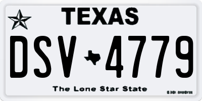 TX license plate DSV4779