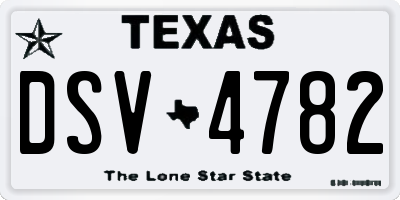 TX license plate DSV4782