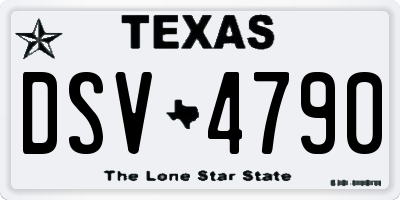 TX license plate DSV4790