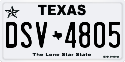 TX license plate DSV4805