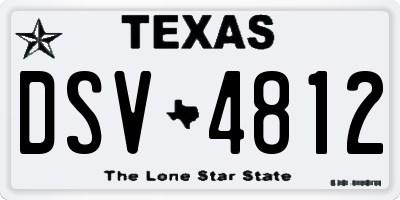 TX license plate DSV4812