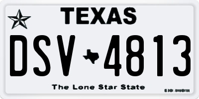 TX license plate DSV4813