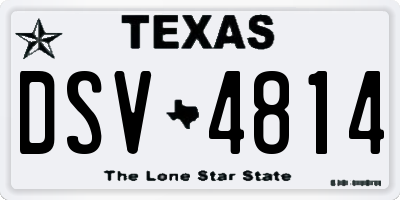 TX license plate DSV4814