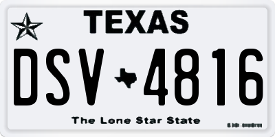 TX license plate DSV4816